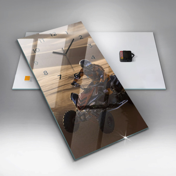 Modern vertical wall clock Quad in the desert