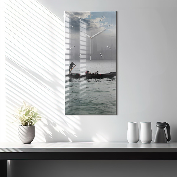 Modern vertical wall clock Gondola in Venice