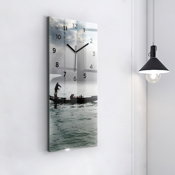 Modern vertical wall clock Gondola in Venice