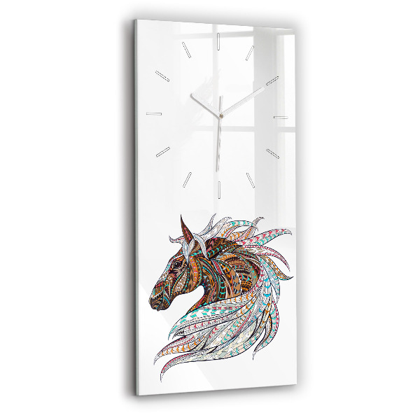 Modern vertical wall clock Horse illustration