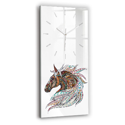 Modern vertical wall clock Horse illustration