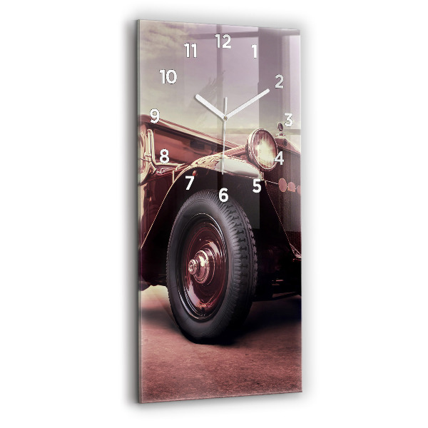 Modern vertical wall clock Vintage car