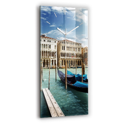 Modern vertical wall clock Gondolas Venice Italy