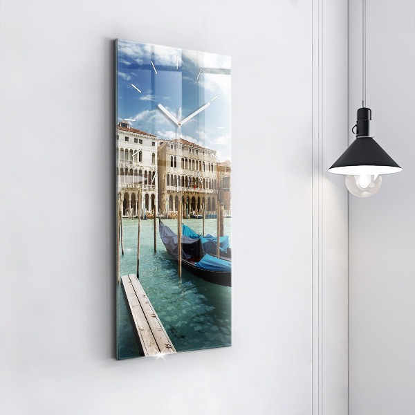 Modern vertical wall clock Gondolas Venice Italy