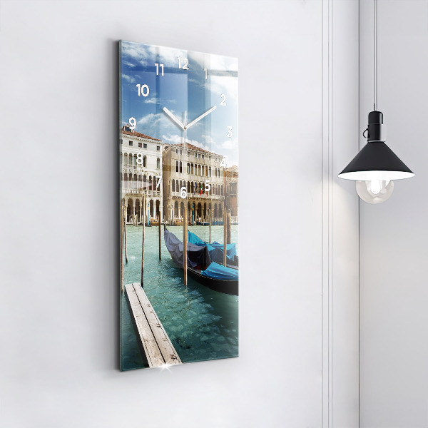 Modern vertical wall clock Gondolas Venice Italy