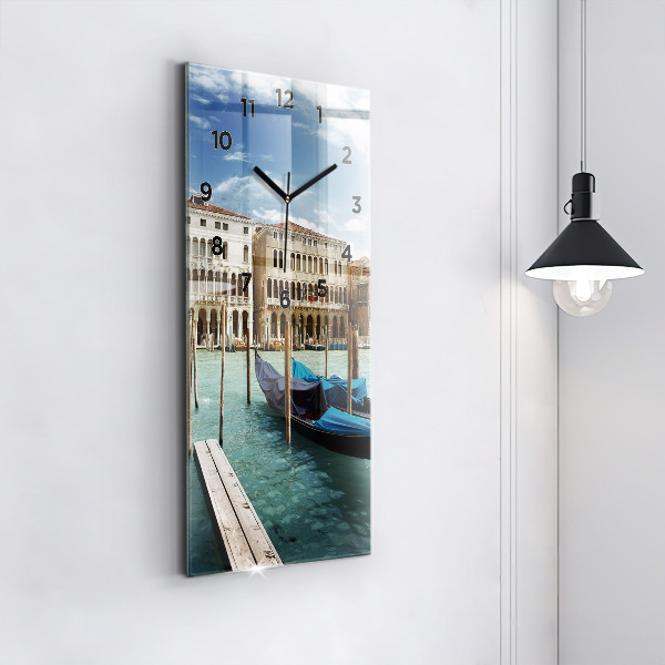 Modern vertical wall clock Gondolas Venice Italy