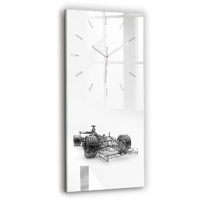 Modern vertical wall clock F1 car design