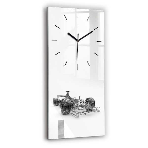 Modern vertical wall clock F1 car design