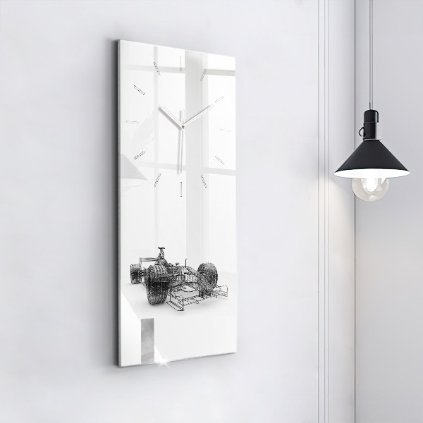 Modern vertical wall clock F1 car design