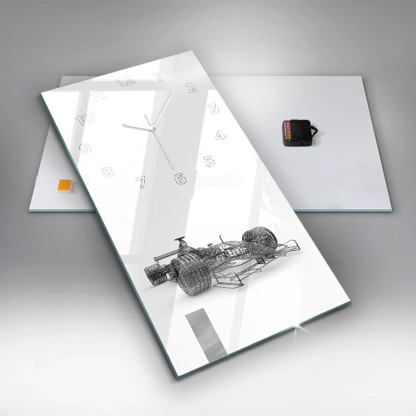 Modern vertical wall clock F1 car design