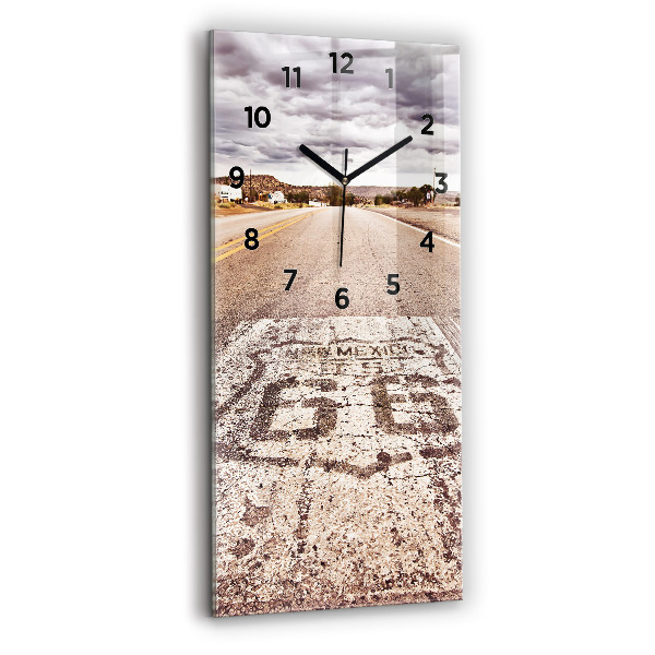 Modern vertical wall clock Route 66 USA