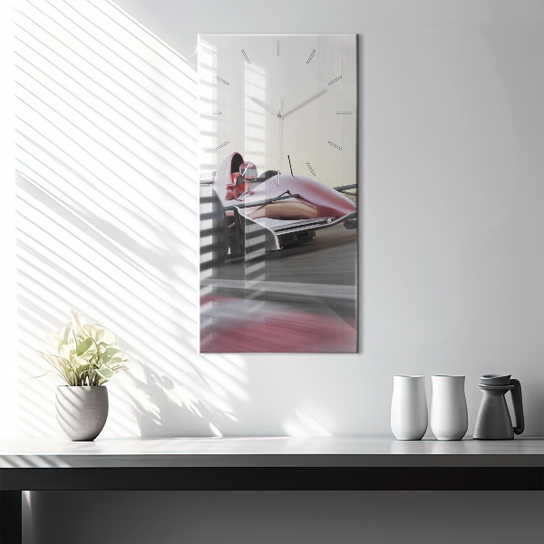 Modern vertical wall clock Sports racing car