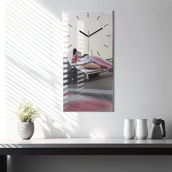 Modern vertical wall clock Sports racing car