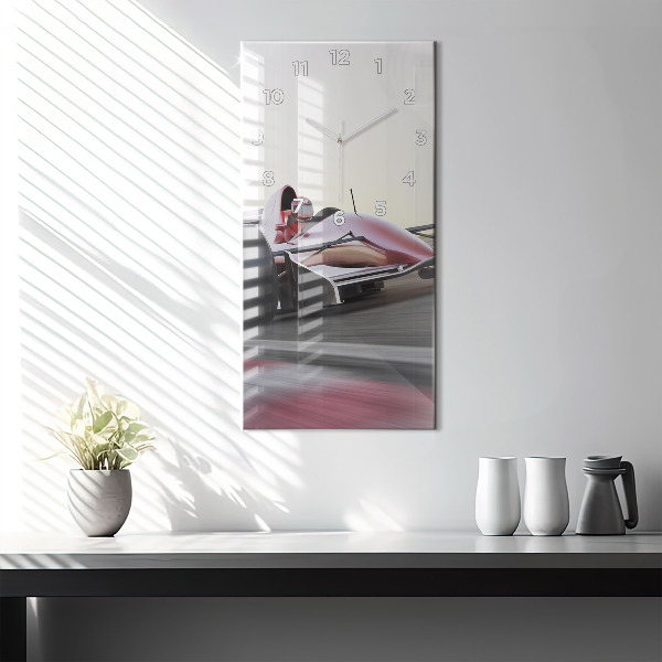 Modern vertical wall clock Sports racing car