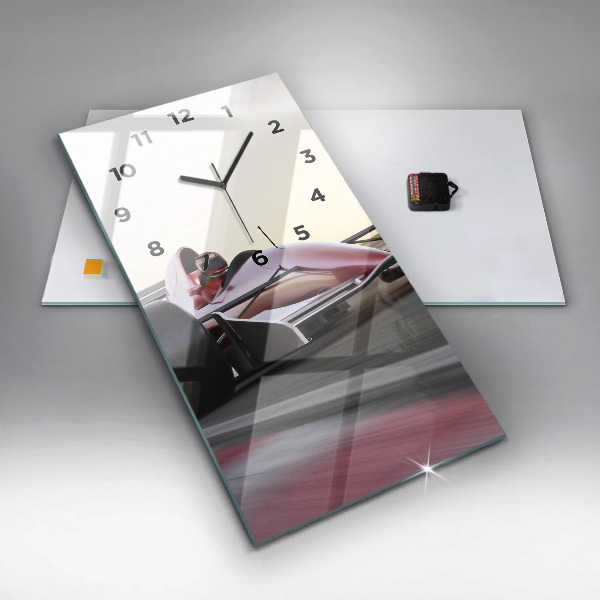 Modern vertical wall clock Sports racing car