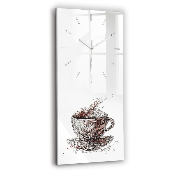 Modern vertical wall clock Cup of Coffee