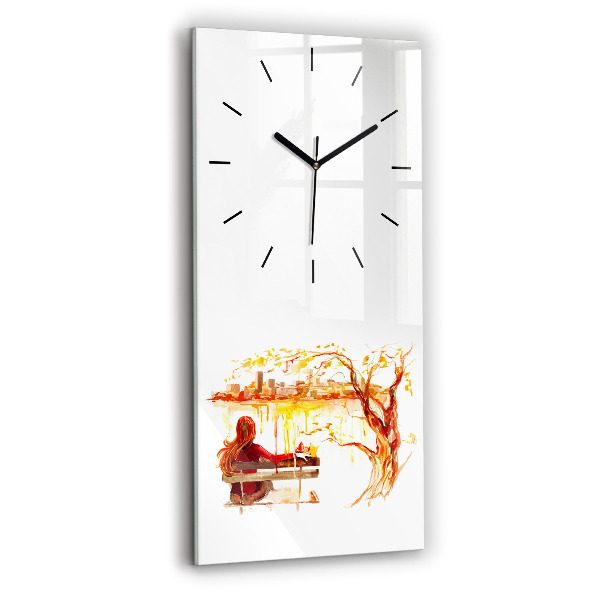 Modern vertical wall clock Autumn Landscape