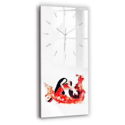 Modern vertical wall clock A sensual tango full of emotions