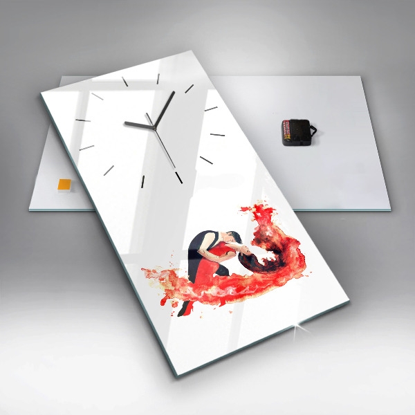 Modern vertical wall clock A sensual tango full of emotions