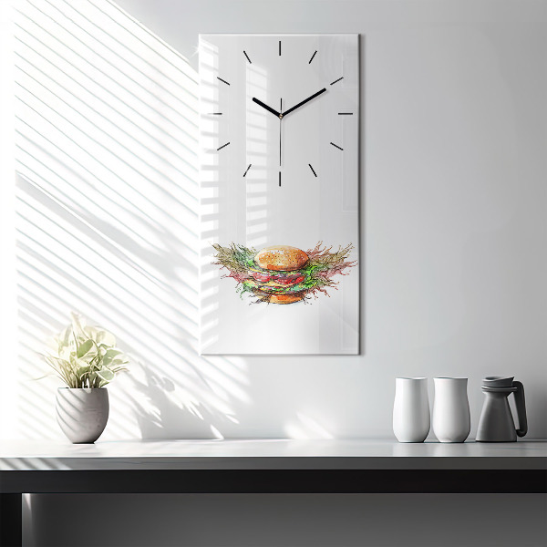 Modern vertical wall clock XXL Cheese Burger