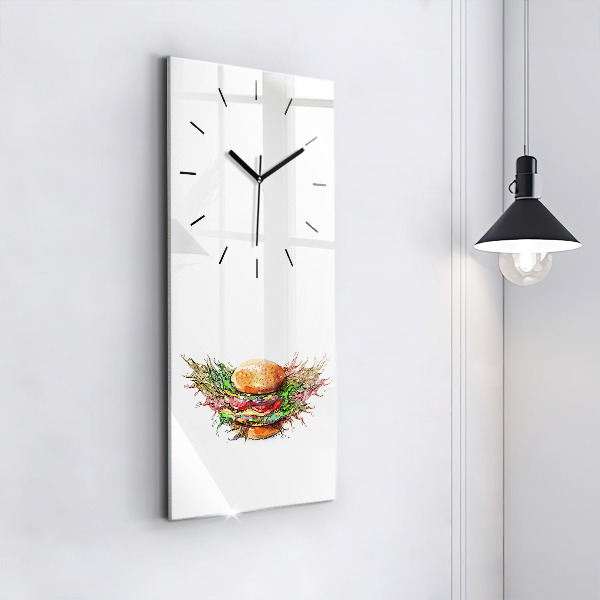 Modern vertical wall clock XXL Cheese Burger