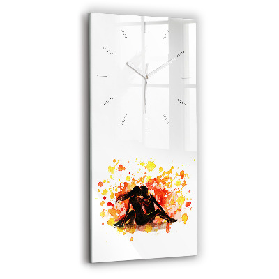 Modern vertical wall clock Love and a couple in love