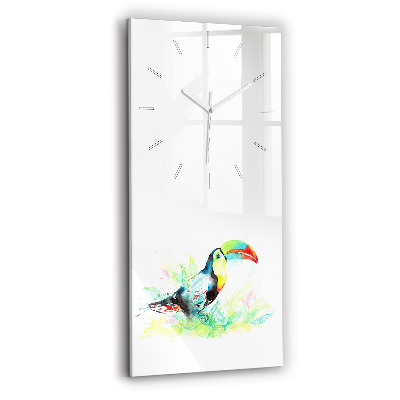 Modern vertical wall clock Toucan in the grass
