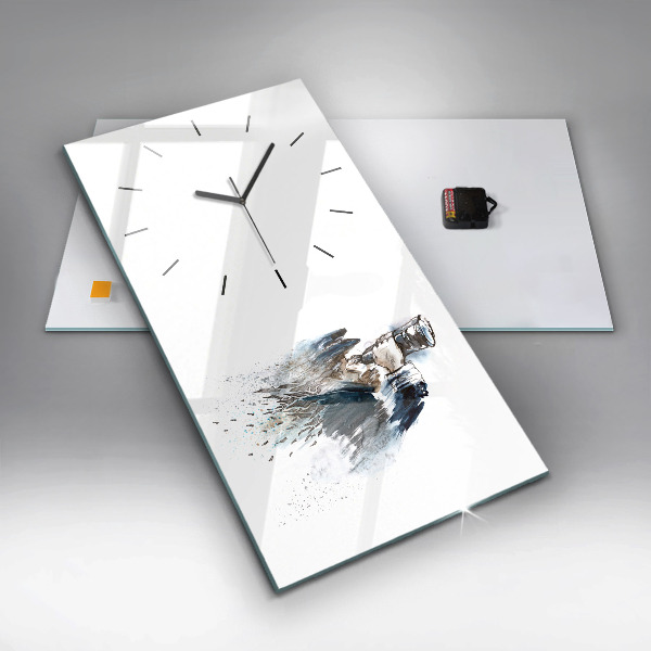 Modern vertical wall clock Captain with binoculars