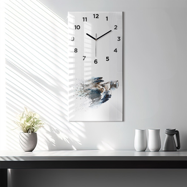 Modern vertical wall clock Captain with binoculars