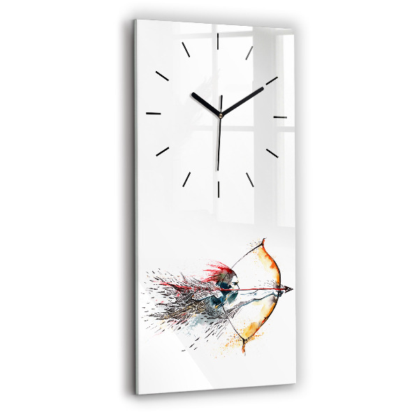 Modern vertical wall clock A warrior on the hunt