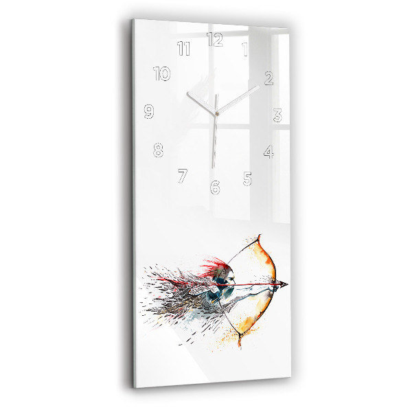 Modern vertical wall clock A warrior on the hunt