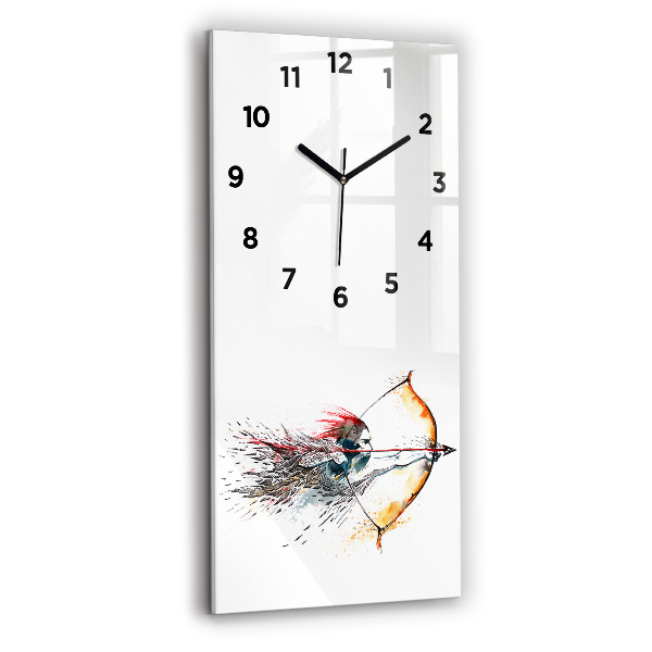 Modern vertical wall clock A warrior on the hunt