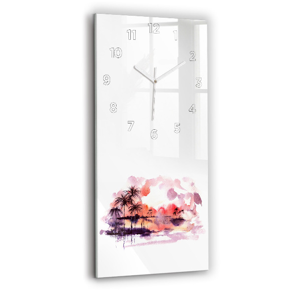 Modern vertical wall clock Tropical Landscape