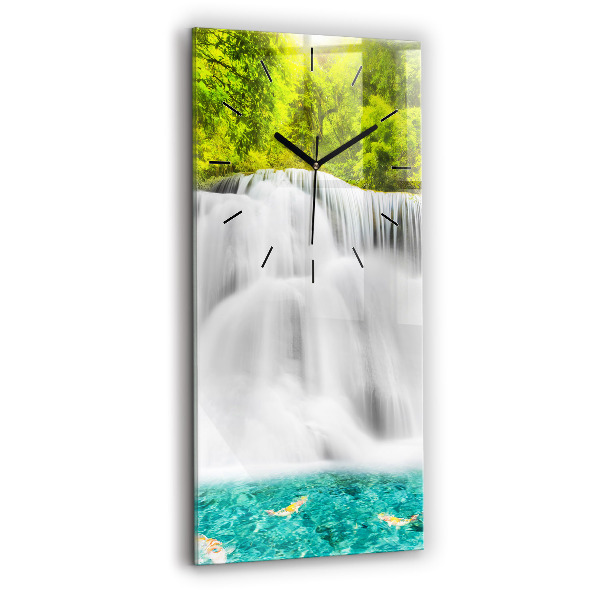 Modern vertical wall clock Waterfall in Thailand