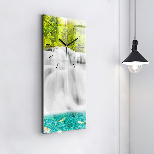 Modern vertical wall clock Waterfall in Thailand