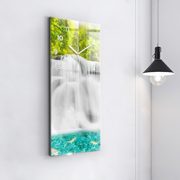 Modern vertical wall clock Waterfall in Thailand