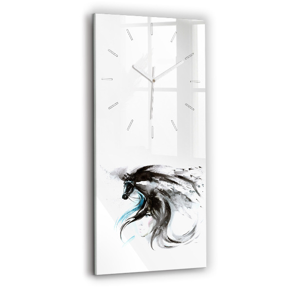 Modern vertical wall clock Abstract horse and woman