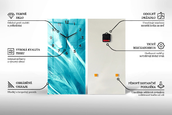 Modern vertical wall clock Bear on the ice background