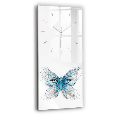 Modern vertical wall clock Butterfly face