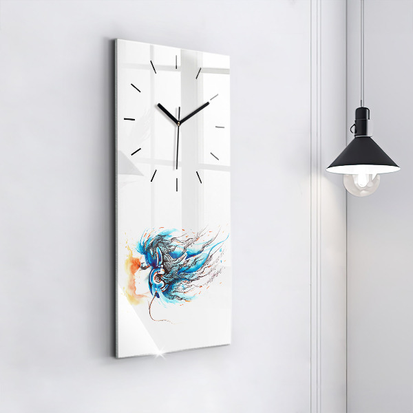 Modern vertical wall clock Illustration of a handset