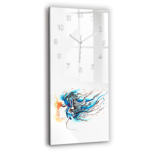 Modern vertical wall clock Illustration of a handset