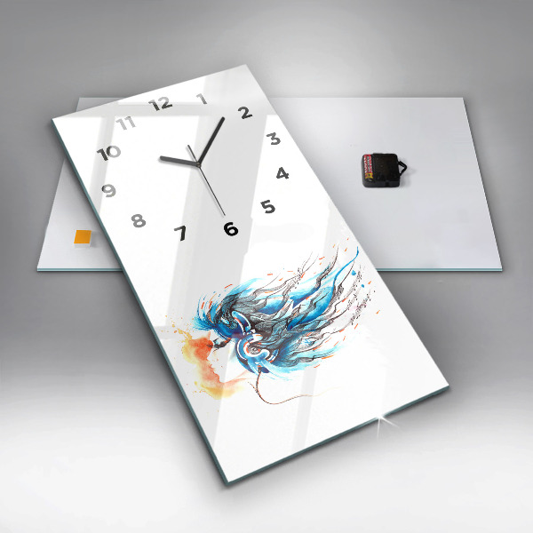 Modern vertical wall clock Illustration of a handset