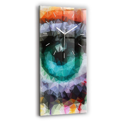 Modern vertical wall clock Colorful human eye
