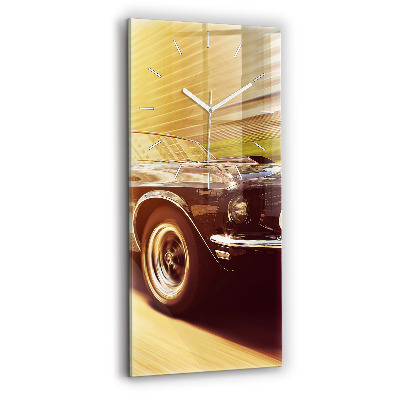 Modern vertical wall clock Classic old car