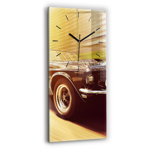 Modern vertical wall clock Classic old car
