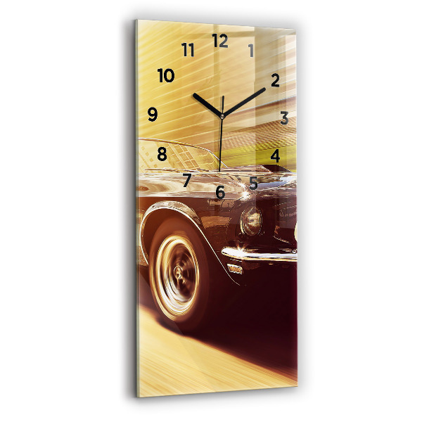 Modern vertical wall clock Classic old car