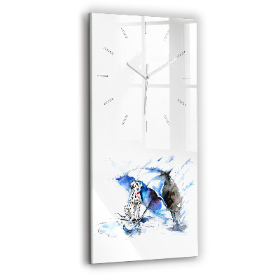 Modern vertical wall clock Dalmatian and Umbrella
