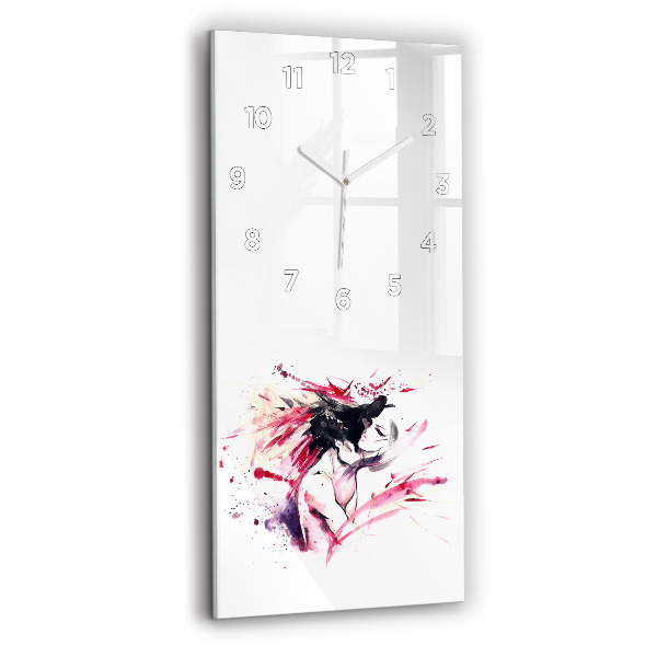 Modern vertical wall clock Lovers abstraction