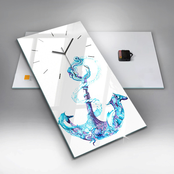Modern vertical wall clock Sea anchor