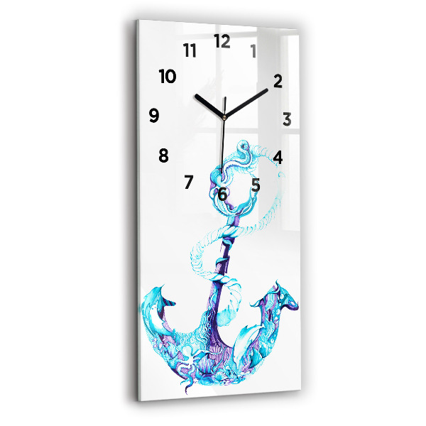 Modern vertical wall clock Sea anchor